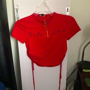 Red crop top
